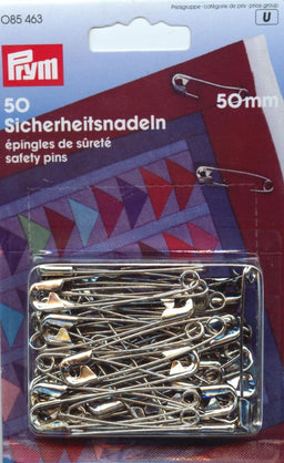 P085463 - Safety Pins with coil No. 3 silver 50mm x 50pc