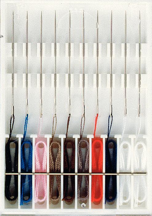 P121101 - Ready-to-sew Needles with sewing threads 9 colours x 76