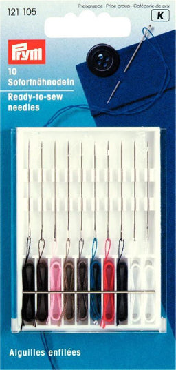 P121105 - Ready-to-sew Needles with sewing threads 9 colours x 10pcs
