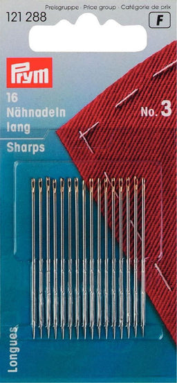 P121288 - Hand Sew Needle sharps 3 silver gold eye 0.90 x44mm x16pc