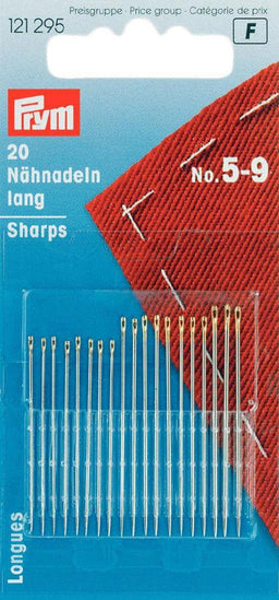 P121295 - Hand Sew Needle sharps 5-9 assorted silver gold eye x 20pc