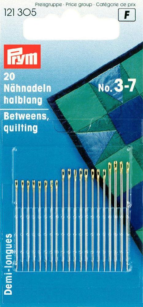P121305 - Hand Sew Needle betweens 3-7 assorted silver/gold eyex20pc -2/9