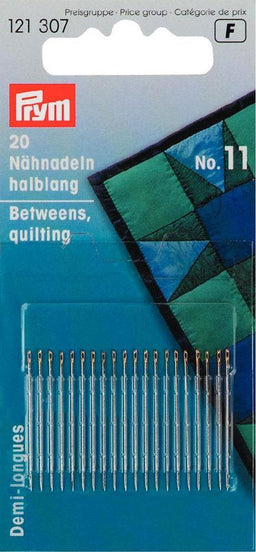 P121307 - Hand Sew Needle betweens 11 silver with gold eye 0.5 x 20pc