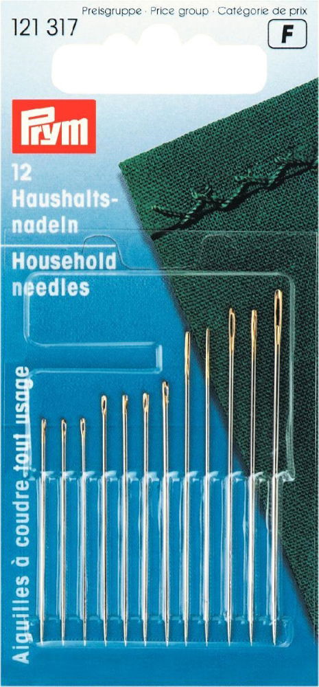 P121317 - Household Needles assorted with gold eye x 12pc