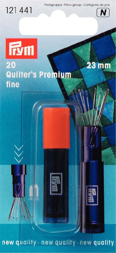 P121441 - Quilting needles F 23x0.60 silver-col x 20pc