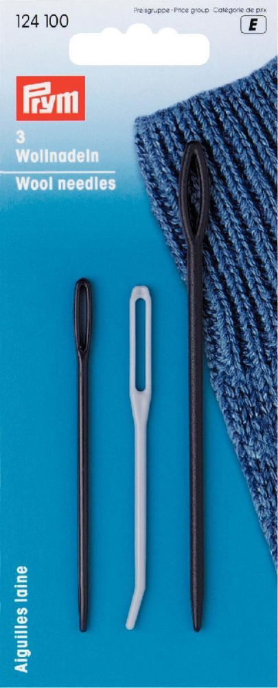 P124100 - Wool needles plastic assorted x 3pc