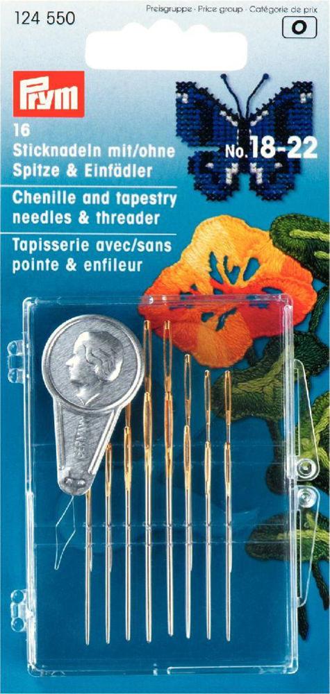 P124550 - Tapestry+Chenille Needle assorted No. 18-22 silver x 6pc