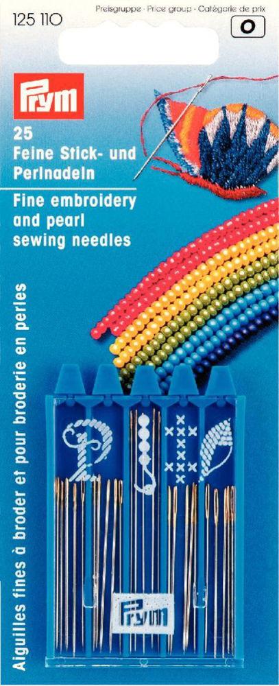 P125110 - Embroidery and Pearl Sew/Bead Needle HT assorted x 25 pc