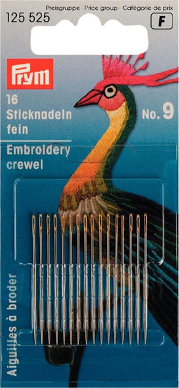 P125525 - Fine embroidery needle HT 9 silver col gold eye 0.60 x35mm