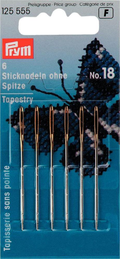 P125555 - Tapestry blunt point No18 silver/gold eye 1.20x50mm x 6pc