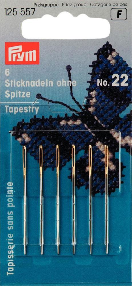 P125557 - Tapestry blunt point No 22 silver/gold eye 0.9x40mm x 6pc