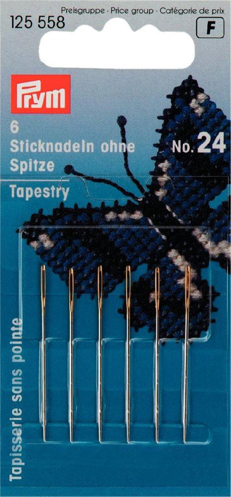 P125558 - Tapestry blunt point No24 silver/gold eye 0.8x37mm x 6pc