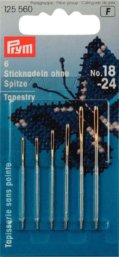 P125560 - Tapestry blunt point No.18-24 silver  gold eye x 6pc