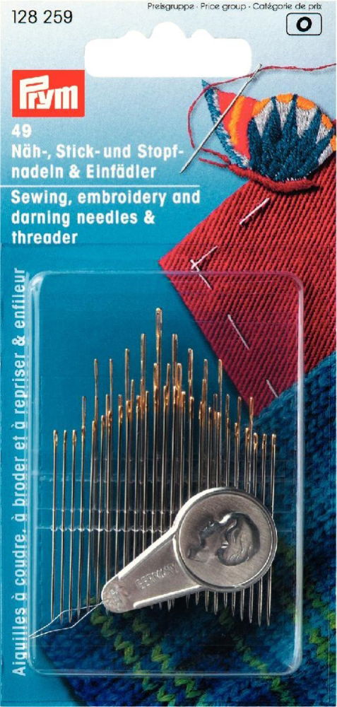 P128259 - Hand Sew/Embroidery./Darn Needle assorted HT with threader x 49pc