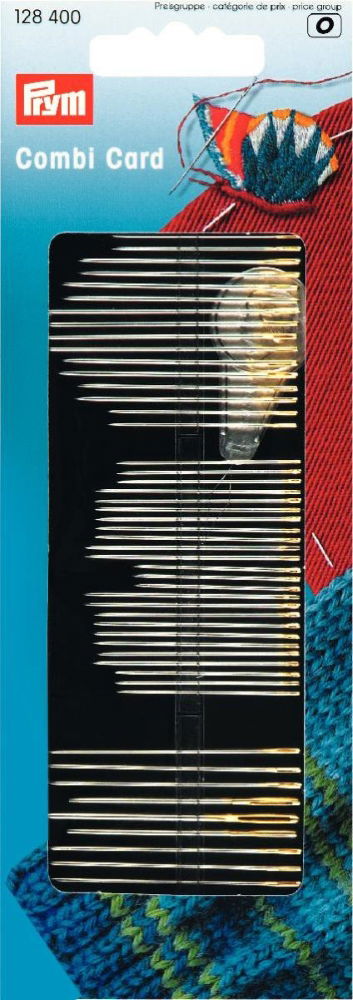 P128400 - Hand Sew/Embroidery/Darn Needle assorted HT with threader x 50pc