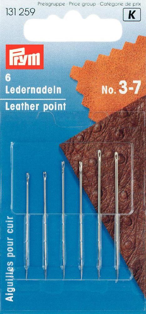 P131259 - Leather needle/triangular point No.3-7 silver assorted x 6pc