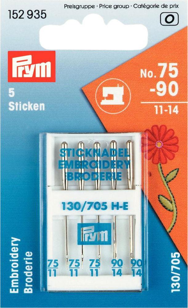 P152935 - Sew Machine Needle Sys130/705 Embroidery 75/90 x 5pc