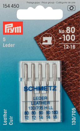 P154450  Sewing Machine Needles Sys. 130/705 LEATHER 80-100 x 5pcs
