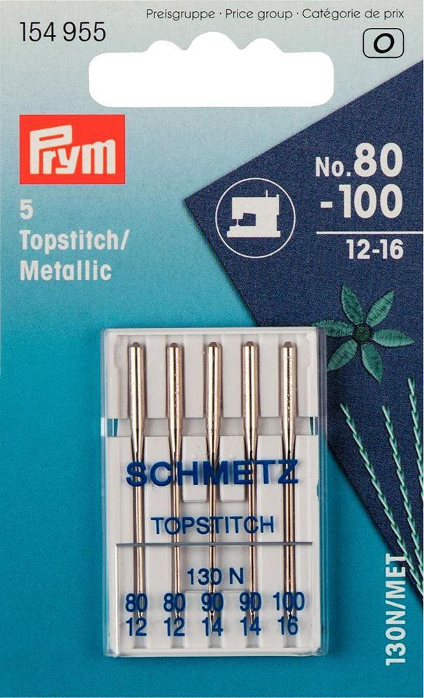 P154955 - Sew Machine Needle Sys130N/MET Topstitch/Metc 80-1 x 5pc