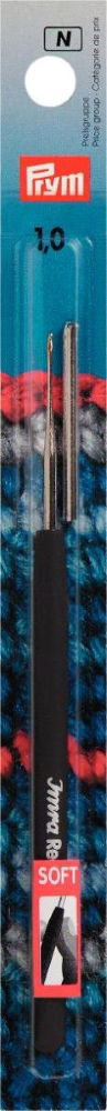 P175623 - Crochet Hook (Thread) Soft handle steel 1.00mm silver x1pc