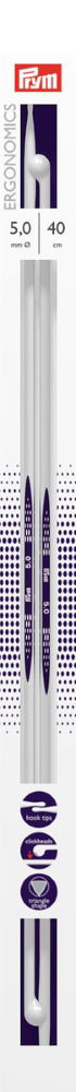 P190407 - PRYM ERGO SINGLE POINT KNIT PINS 40cm X5mm