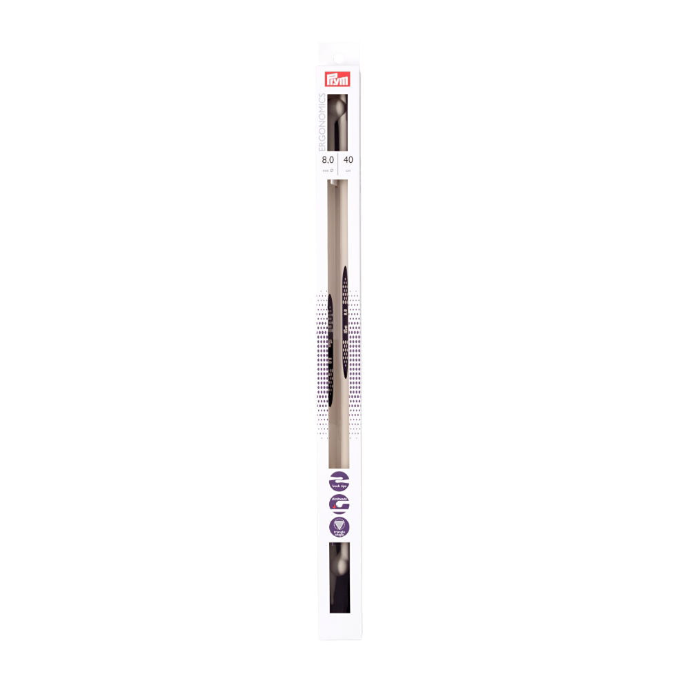 P190411 - PRYM ERGO SINGLE POINT KNIT PINS 40cm X 8.00mm