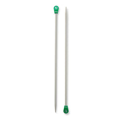 P191429 - Single-point Knit pins aluminium 25cm x 4.50mm pearl grey x 2pcs