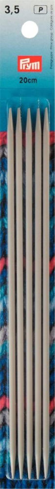 P191491 - Double-point/glove knit pins aluminium 20cm x 3.50mm x 5pc grey