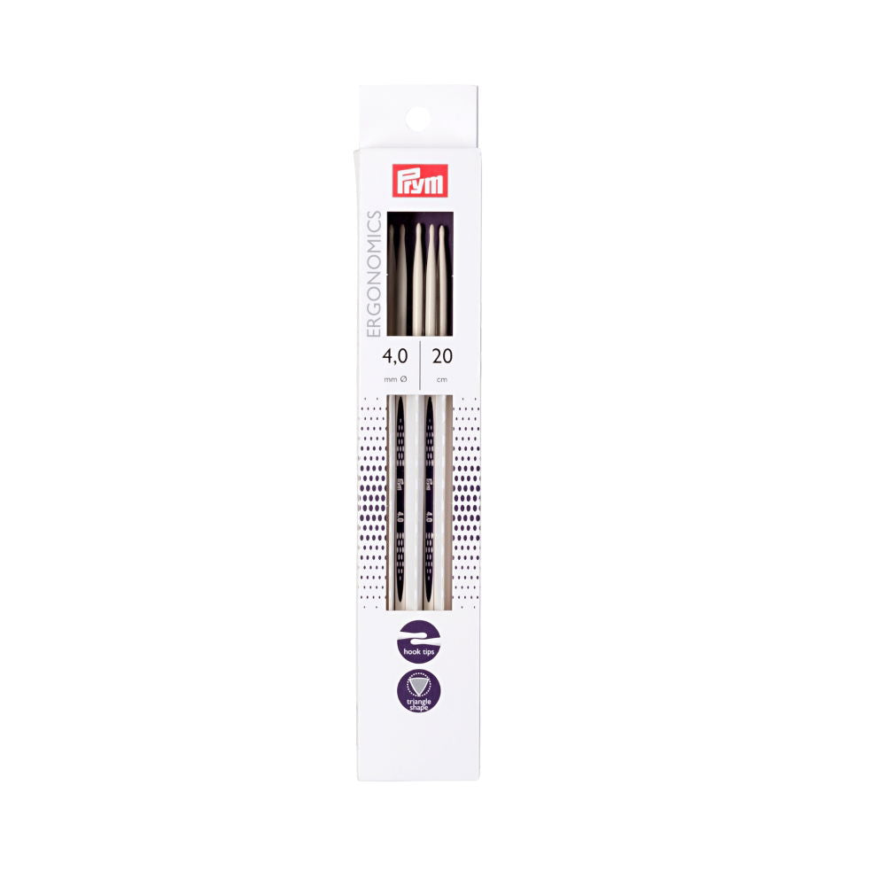 P194204 - PRYM ERGO DOUBLE POINT KNIT PINS 20cm X 4.00mm