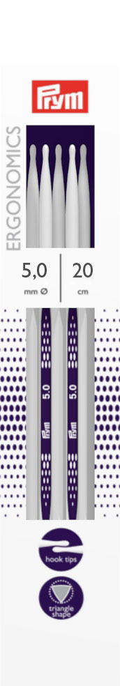 P194206 - PRYM ERGO DOUBLE POINT KNIT PINS 20cm X 5mm