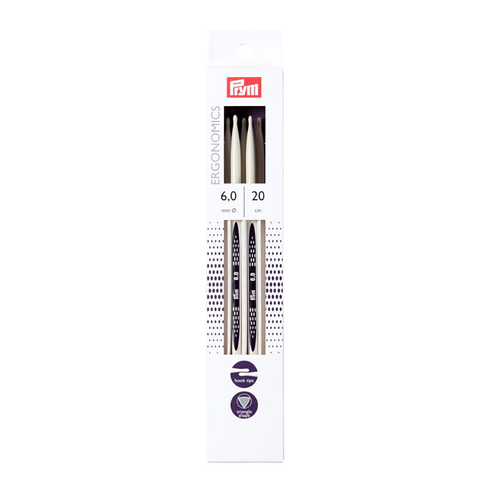 P194208 - PRYM ERGO DOUBLE POINT KNIT PINS 20cm X 6mm