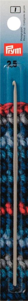 P195136 - Crochet Hook (Wool) w/o. handle aluminium 14cmx2.50mm x 1pc grey