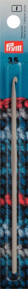 P195138 - Crochet Hook (Wool) w/o handle aluminium 14cmx3.50mm x 1pc grey