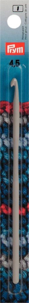 P195140 - Crochet Hook (Wool) w/o handle aluminium 14cmx4.50mm x 1pc grey