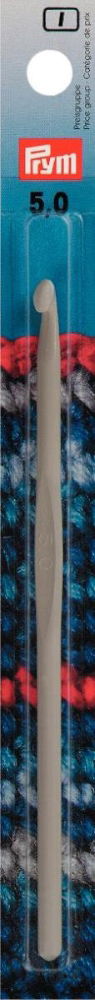 P195141 - Crochet Hooks (Wool) w/o handle aluminium 14cmx5.00mm x 1pc grey