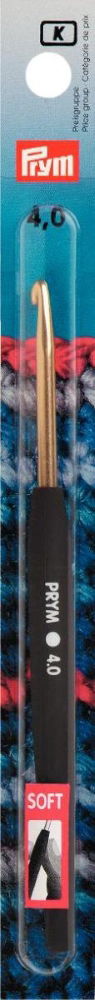 P195176 - Crochet Hook (Wool) Soft aluminium 14cmx4.00mm x 1pc silver