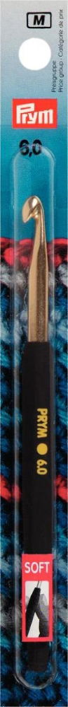 P195179 - Crochet Hook (Wool) Soft aluminium 14cmx6.00mm x 1pc silver
