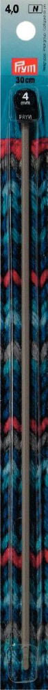 P195217 - Tunisian Crochet Hook (Wool) aluminium 30cmx4.00mm x 1pc grey