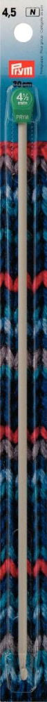P195218 - Tunisian Crochet Hook (Wool) aluminium 30cmx4.50mm x 1pc grey