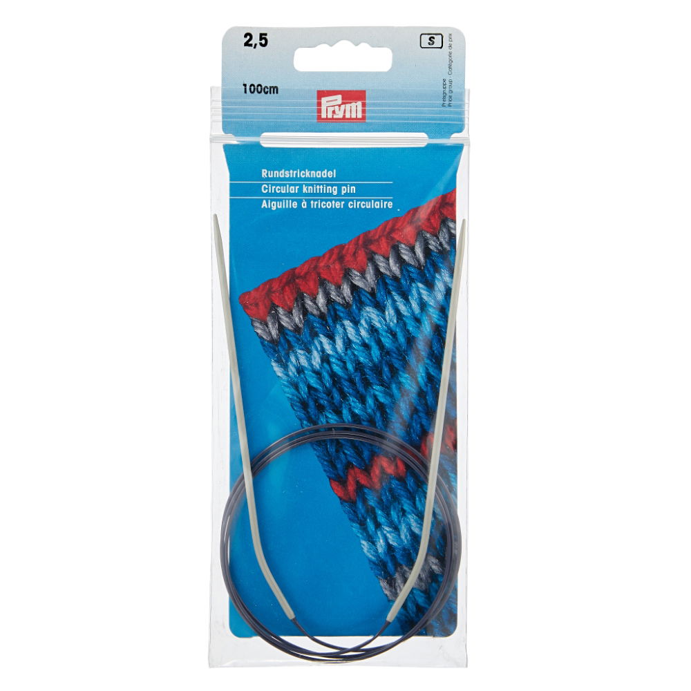 P211221 - Circular Knitting pin aluminium 100cm x 2.50mm x 1pc grey