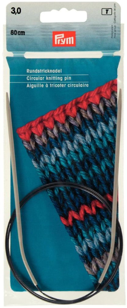 P211234 - Circular Knitting pin aluminium 80cm x 3.00mm x 1pc grey