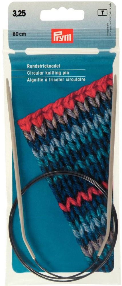 P211242 - Circular Knitting pin aluminium 80cm x 3.25mm x 1pc grey