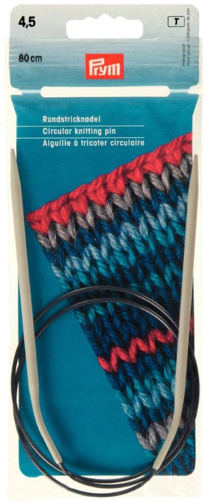 P211279 - Circular Knitting pin aluminium 80cm x 4.50mm x 1pc grey