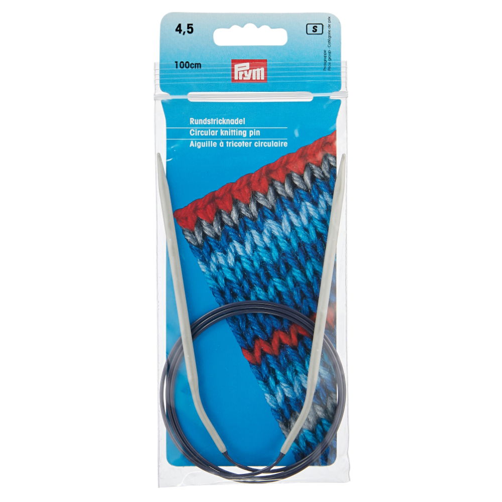 P211281 - Circular Knitting pin aluminium 100cm x 4.50mm x 1pc grey