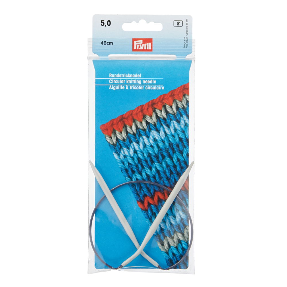 P211290 - Circular Knitting pin aluminium 40cm x 5.00mm x 1pc grey 24/2/21