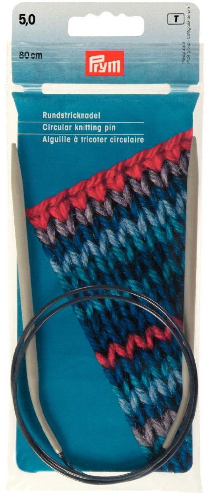 P211294 - Circular Knitting pin aluminium 80cm x 5.00mm x 1pc grey 6/11