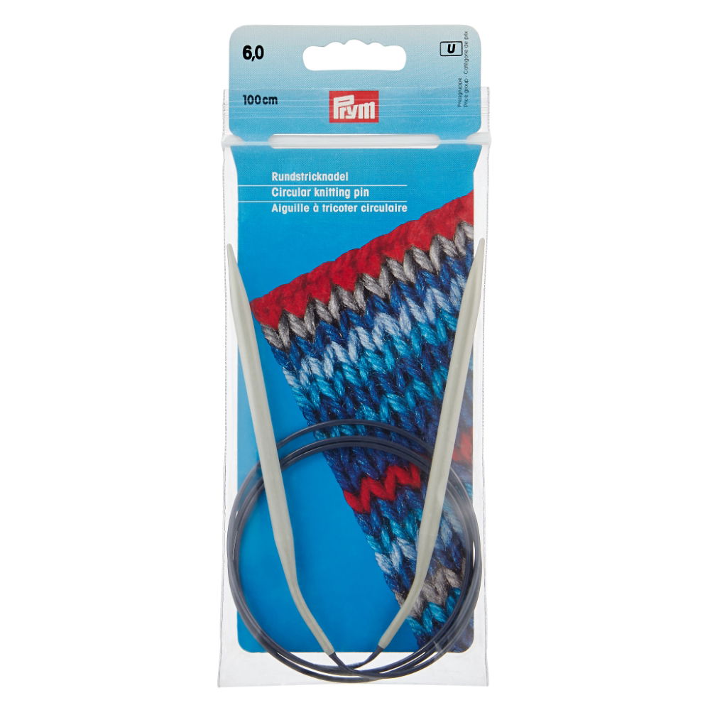 P211311 - Circular Knitting pin aluminium 100cm x 6.00mm x 1pc grey
