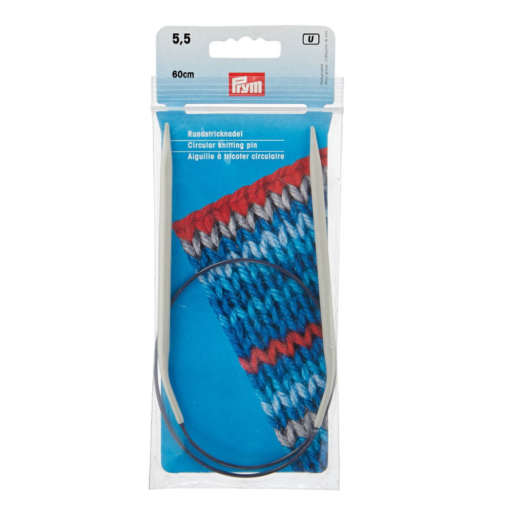 P211362 - Circular Knitting pin aluminium 60cm x 5.50mm x 1pc grey