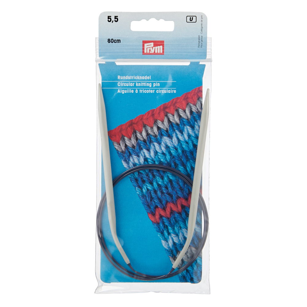 P211364 - Circular Knitting pin aluminium 80cm x 5.50mm x 1pc grey