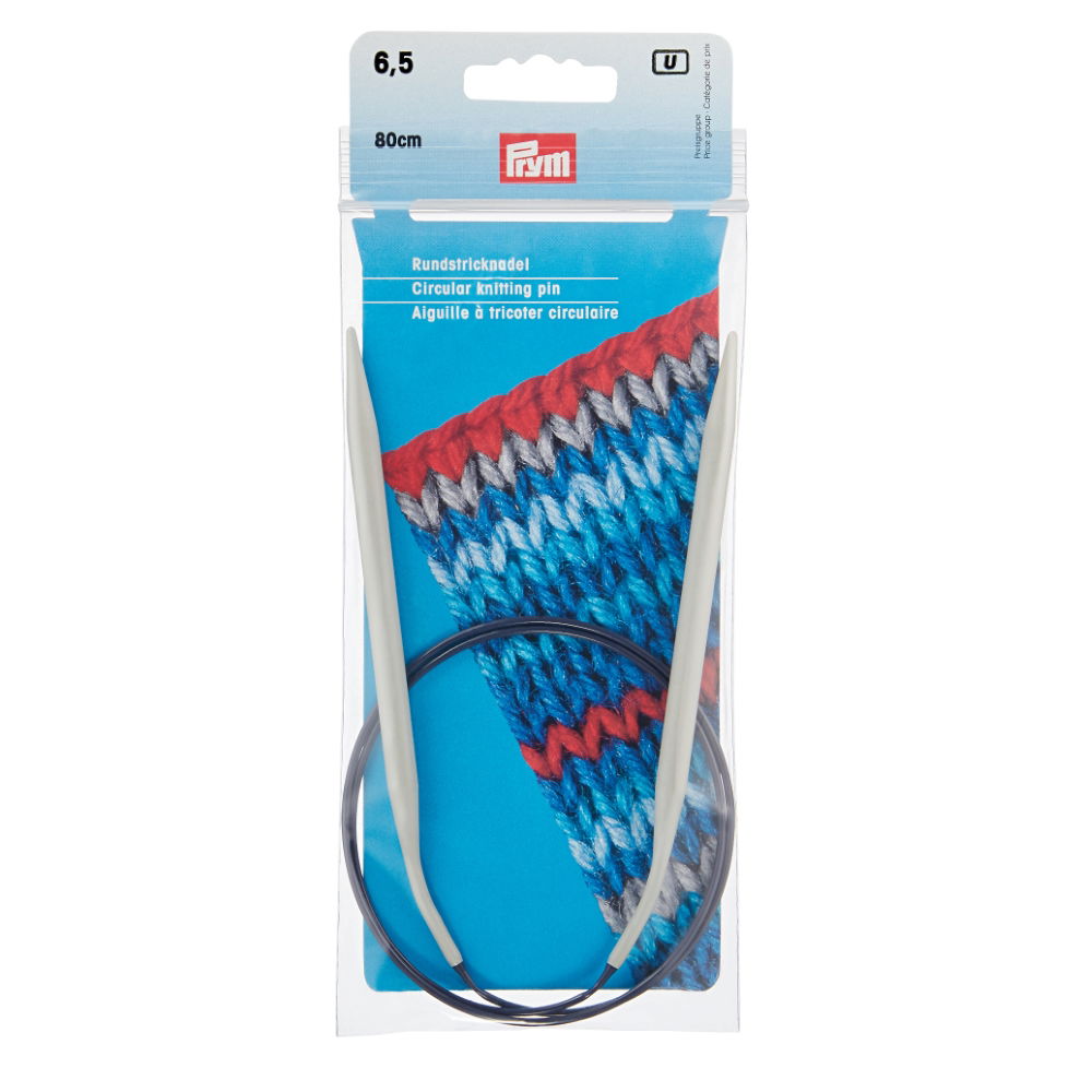 P211376 - Circular Knitting pin aluminium 80cm x 6.50mm x 1pc grey